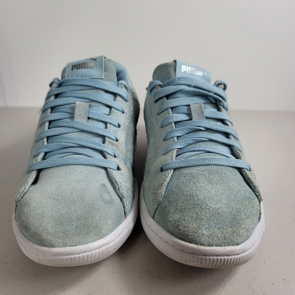 Puma Womens Suede Vikky 367991 01 Light Blue Shoes - Picture 11 of 12